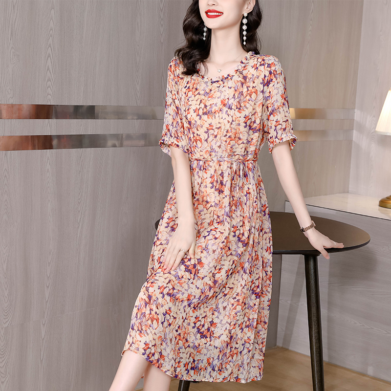 Cover belly temperament summer fashion loose chiffon dress