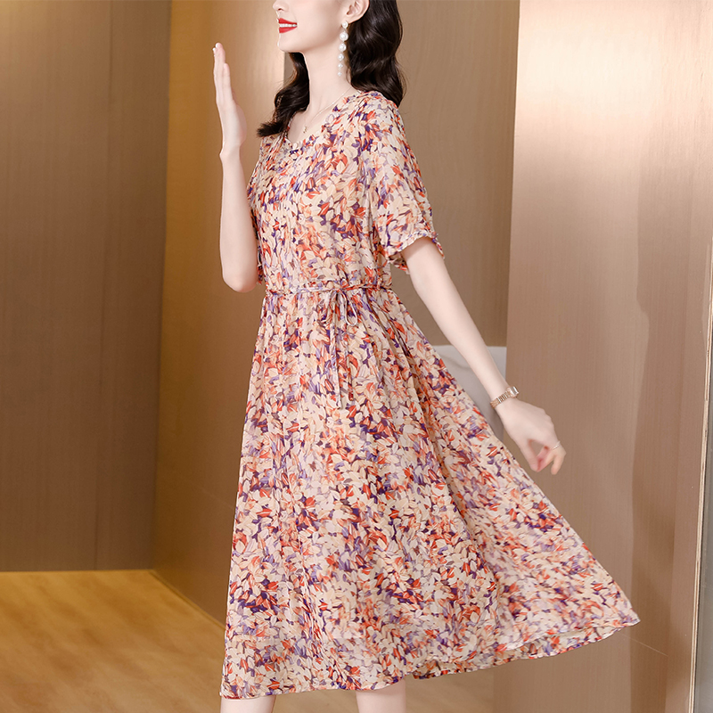 Cover belly temperament summer fashion loose chiffon dress