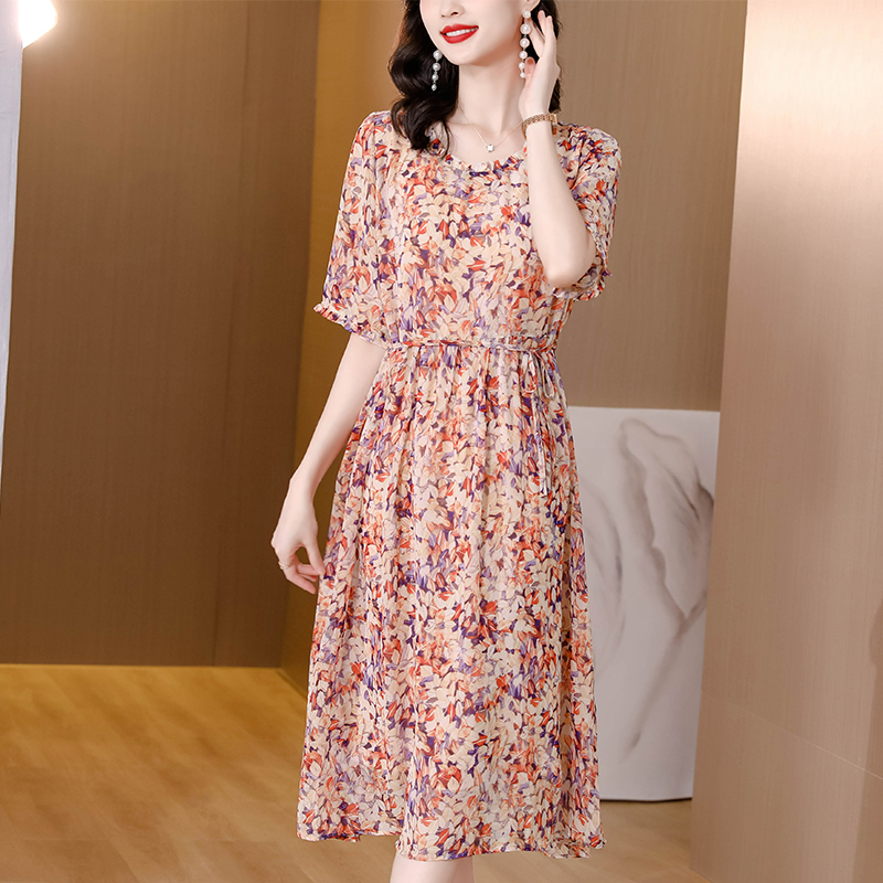 Cover belly temperament summer fashion loose chiffon dress