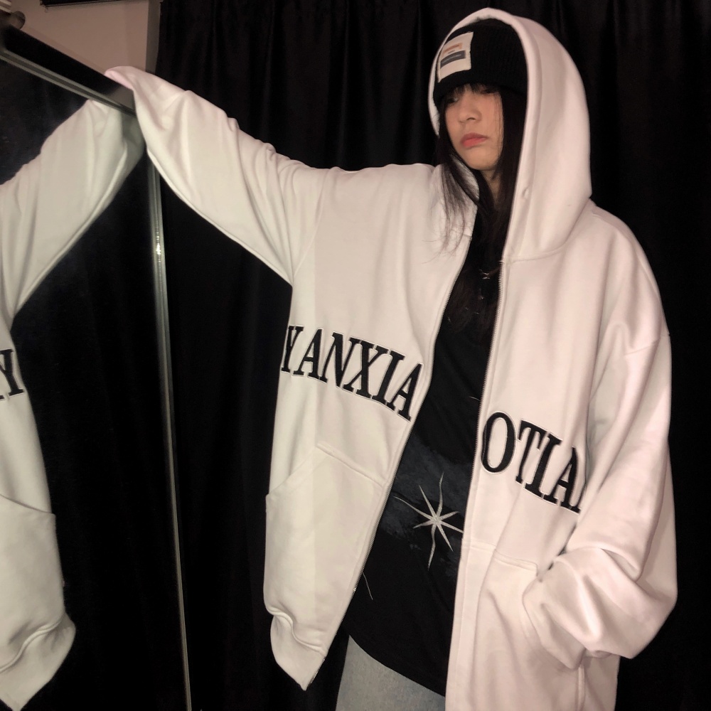 Hooded letters hoodie big scales hat for women