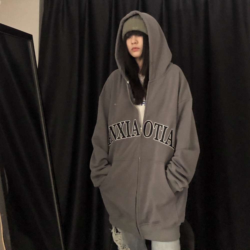 Hooded letters hoodie big scales hat for women