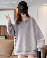 Korean style loose jacquard thin hoodie for women
