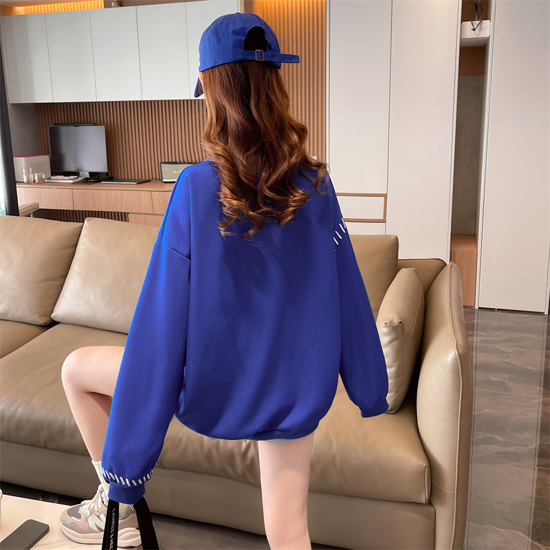 Korean style embroidered thin loose large yard hoodie