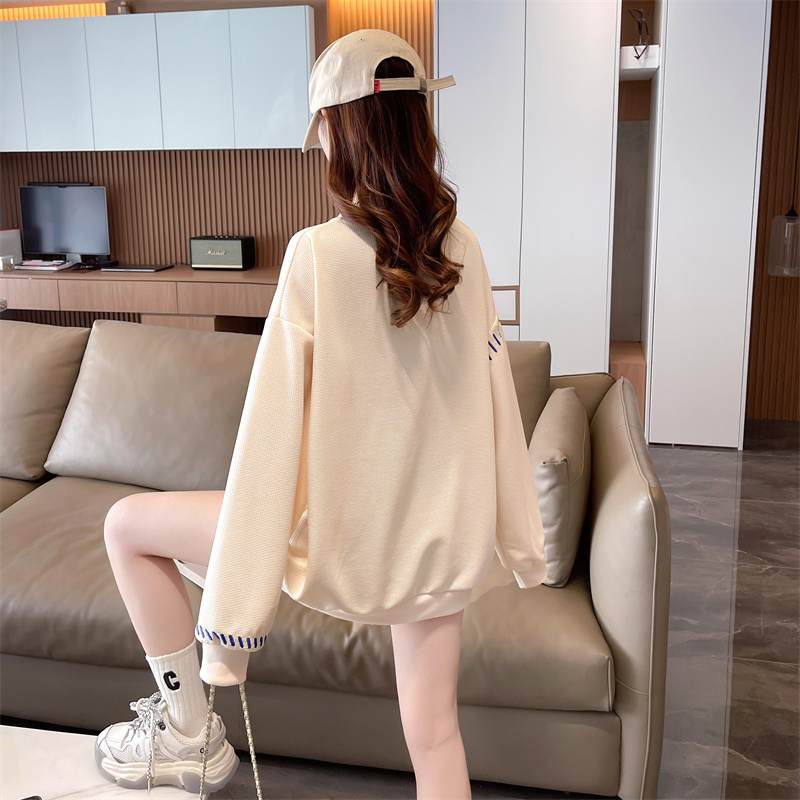 Korean style embroidered thin loose large yard hoodie