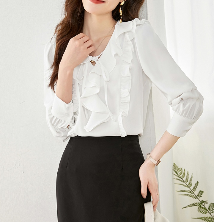 V-neck tops spring and autumn shirt for women