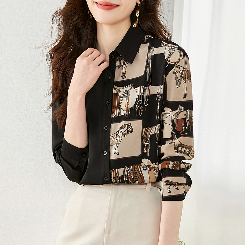 Spring and autumn retro tops fashion shirt for women