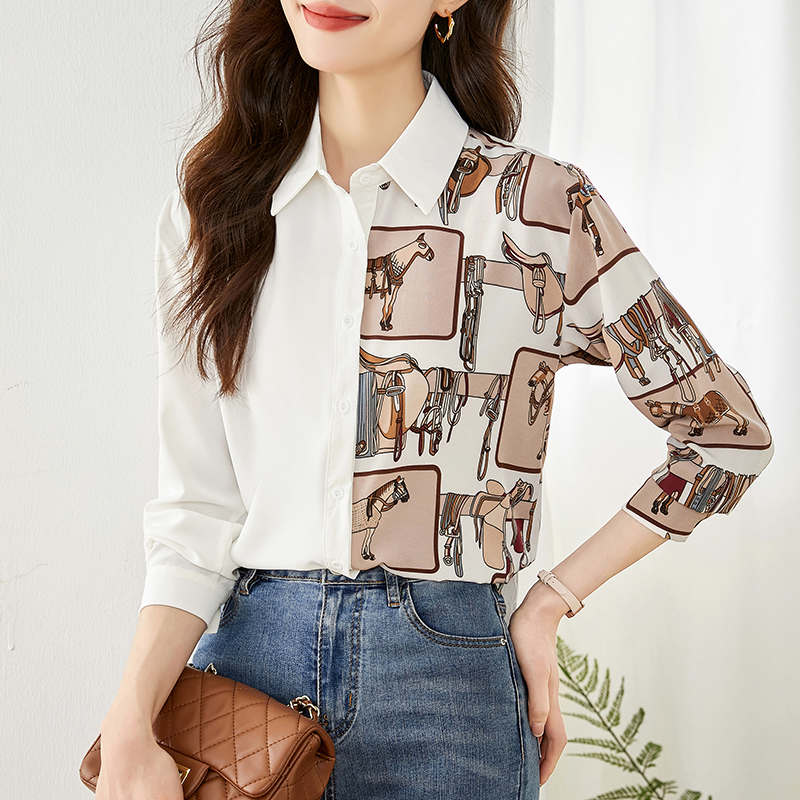 Spring and autumn retro tops fashion shirt for women
