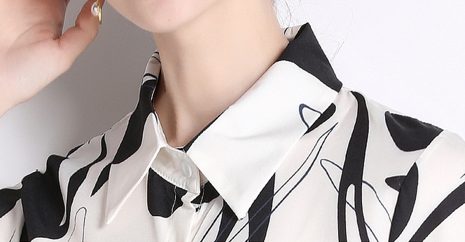 Long sleeve lapel tops printing shirt