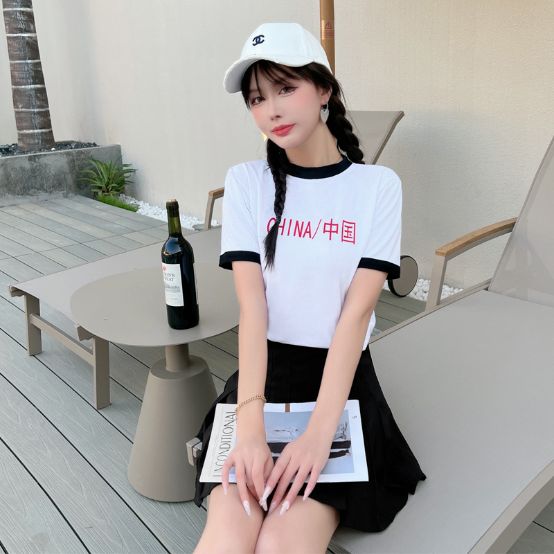 Spring and summer short sleeve simple T-shirt