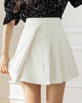 Anti emptied pleated culottes high waist short skirt