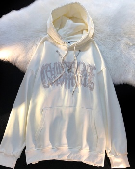 Thin fiber big scales hoodie embroidery letters double hat