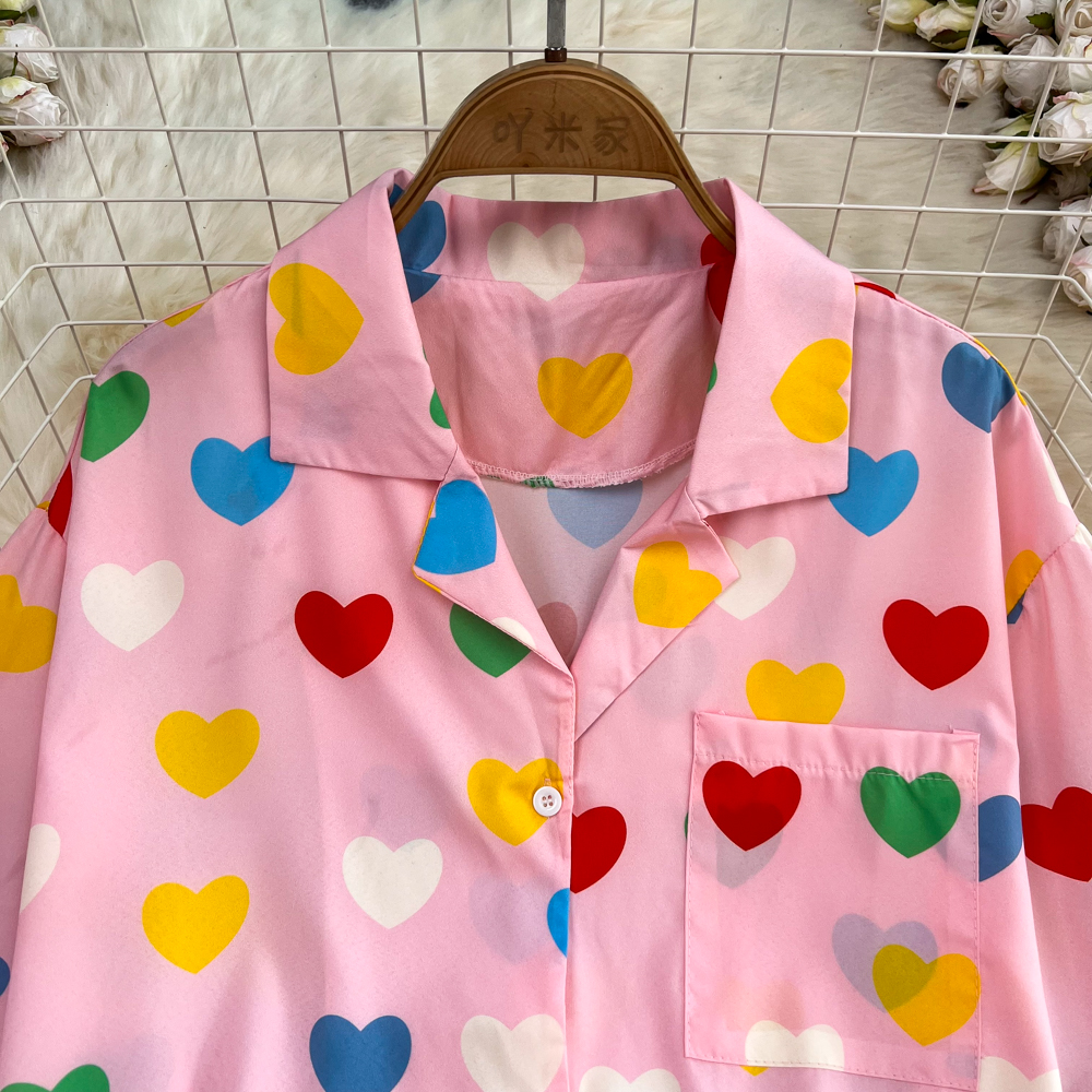 Loose Korean style shirt all-match pajamas for women