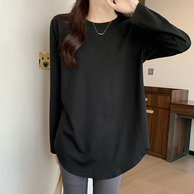Arc hem loose tops spring and autumn T-shirt for women
