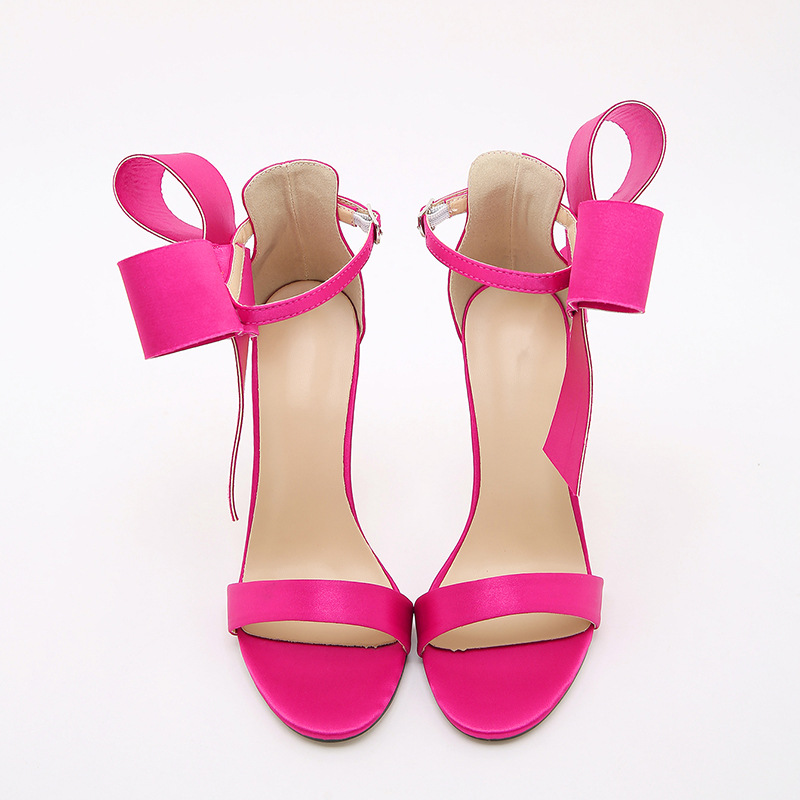 Open toe fine-root summer big bow sandals for women