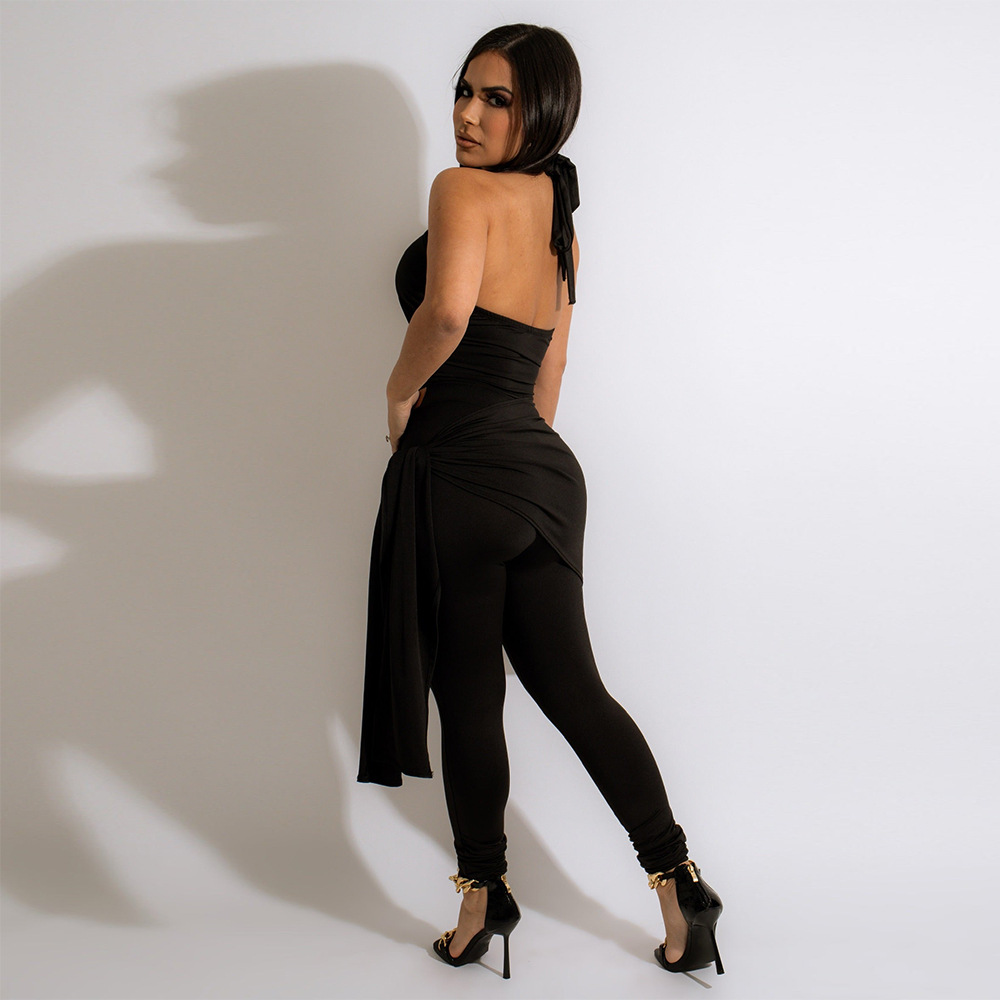 European style sleeveless casual pants 2pcs set for women