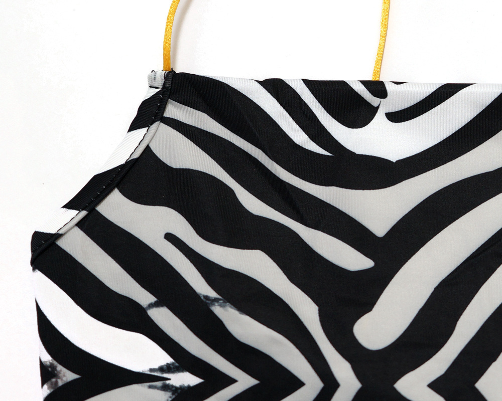European style nightclub sling printing zebra dress for women