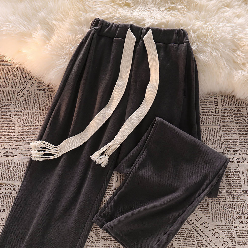 Cotton spring straight mopping drape pants for women