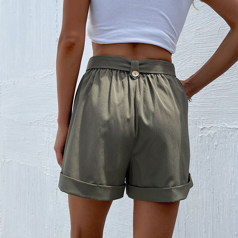 European style summer green fashion shorts for women