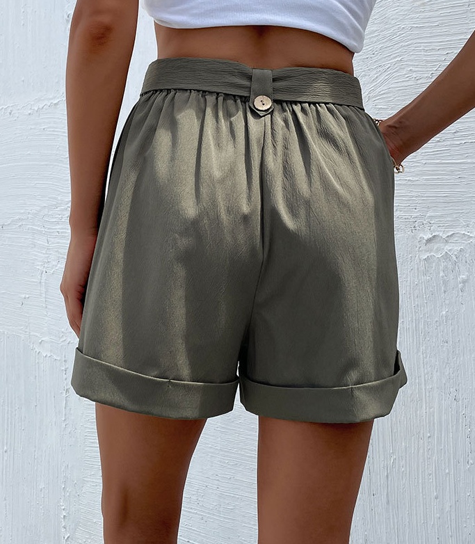 European style summer green fashion shorts for women