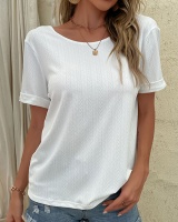 European style short sleeve halter pure shirt for women