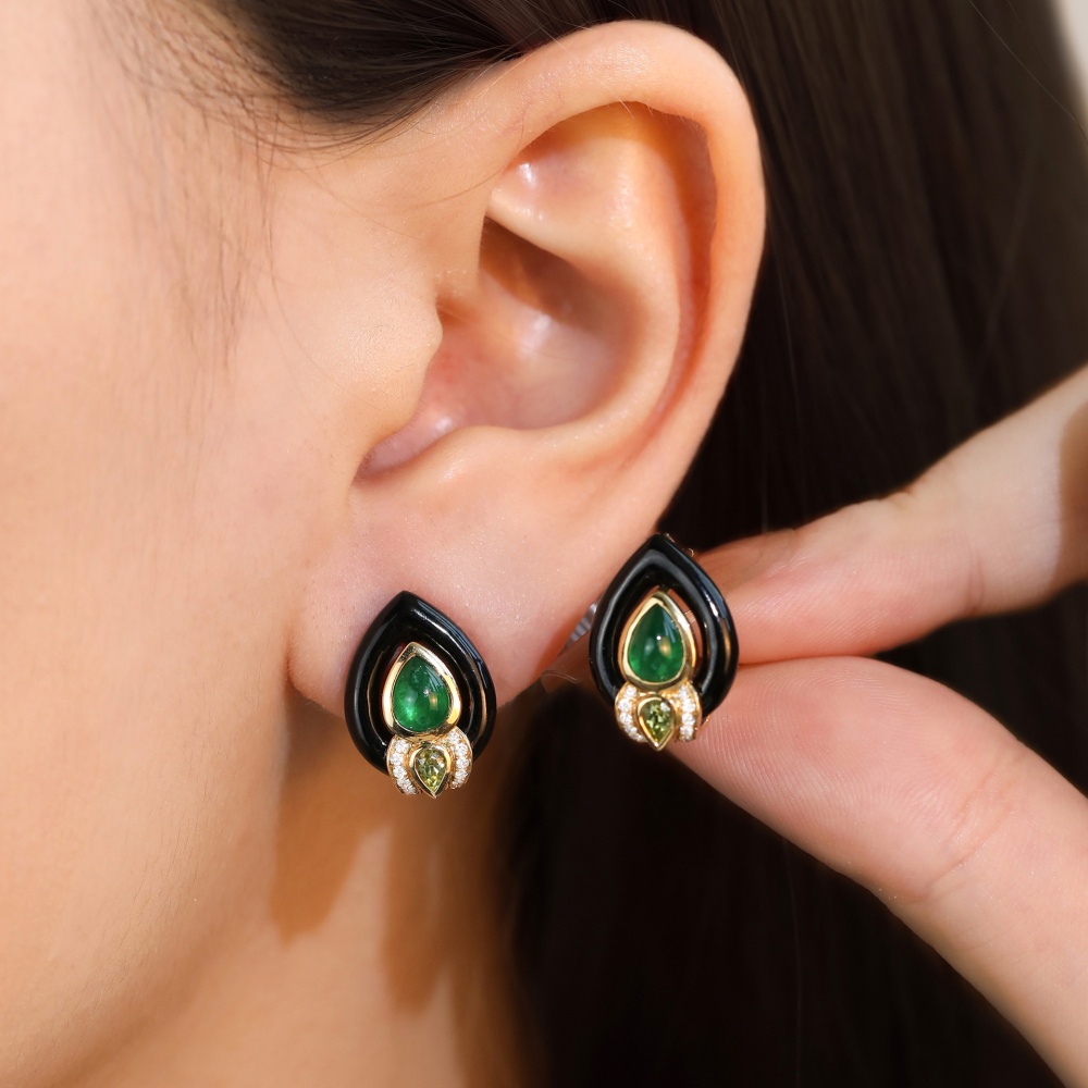 Drops of water drip earrings agate stud earrings
