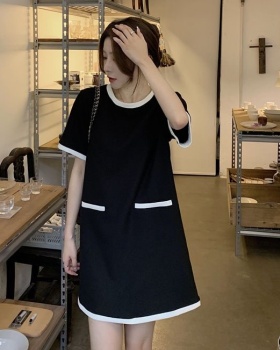 Short sleeve Casual black-white dress for women