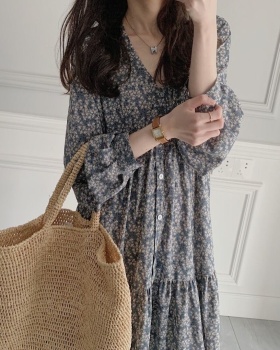 Large yard floral spring France style dress for women