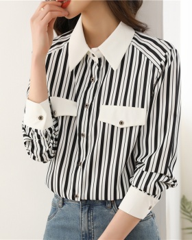 Spring and autumn France style loose long sleeve retro shirt