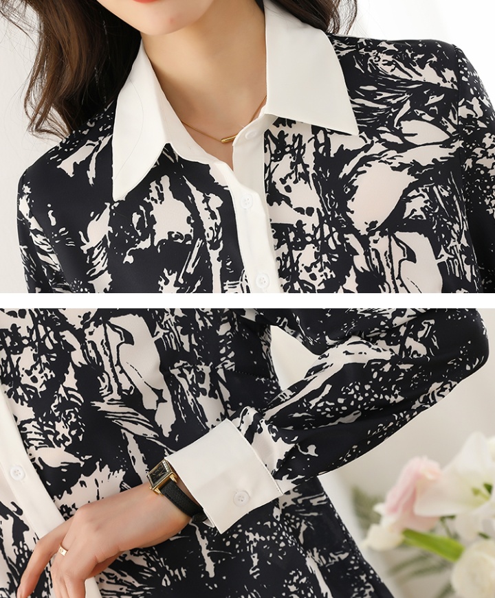 Printing spring tops unique long sleeve shirt