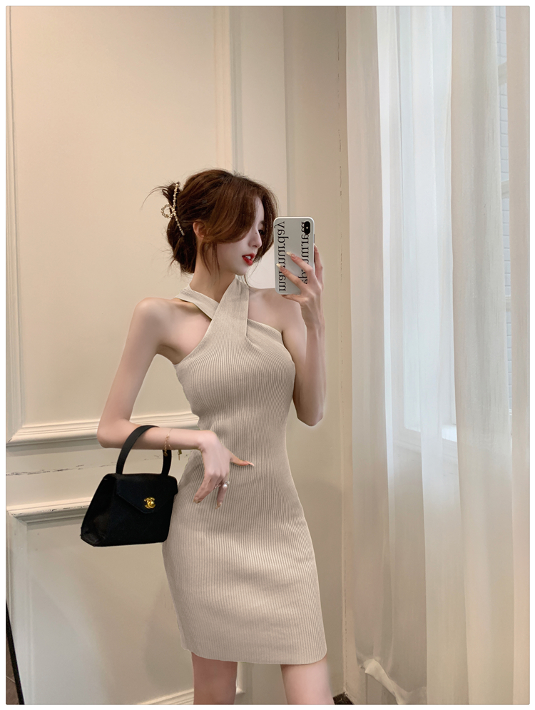 Knitted package hip temperament sexy elegant dress