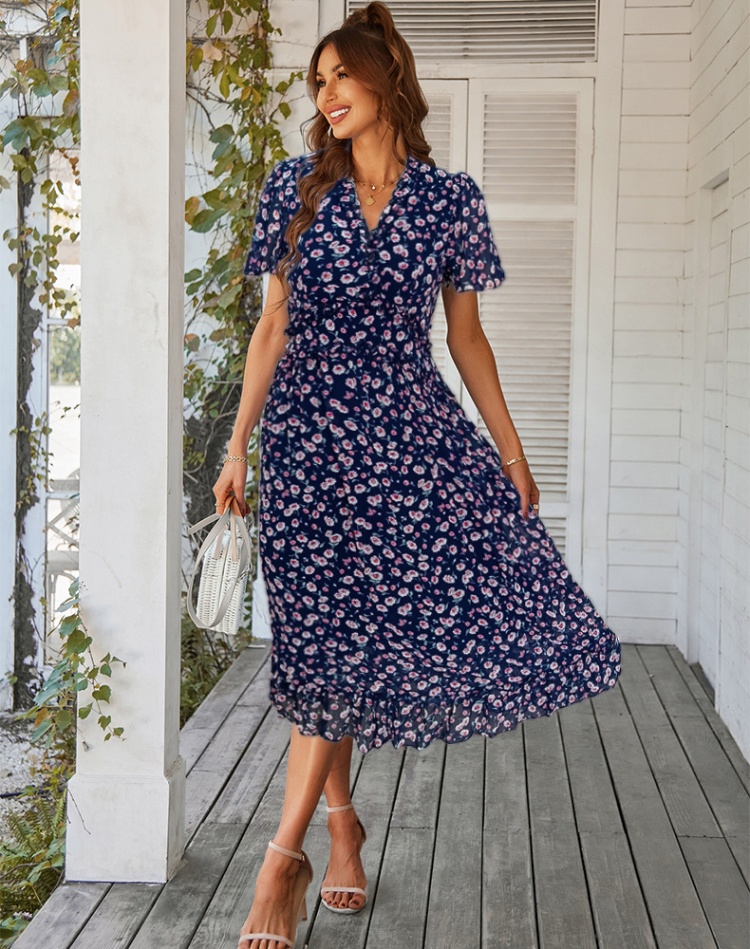 Sexy spring and summer printing dress for women