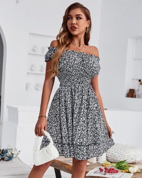 European style flat shoulder dress