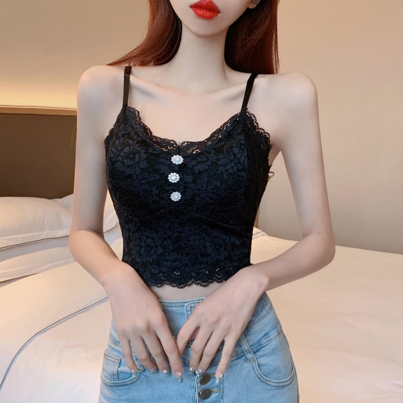 Spring bottoming tops beauty back lace vest for women