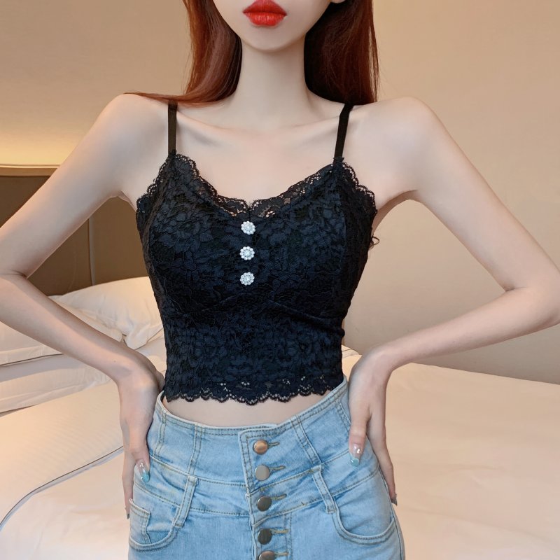 Spring bottoming tops beauty back lace vest for women