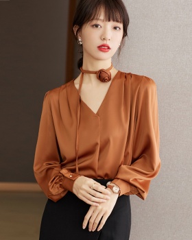 Korean style commuting tops ladies temperament shirt
