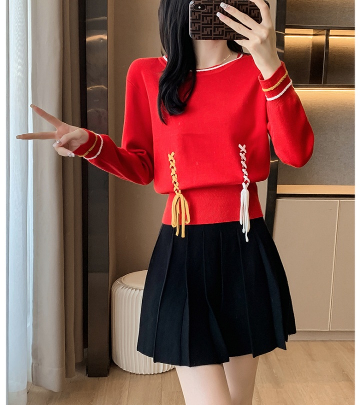 Spring knitted sweater pullover slim tops for women