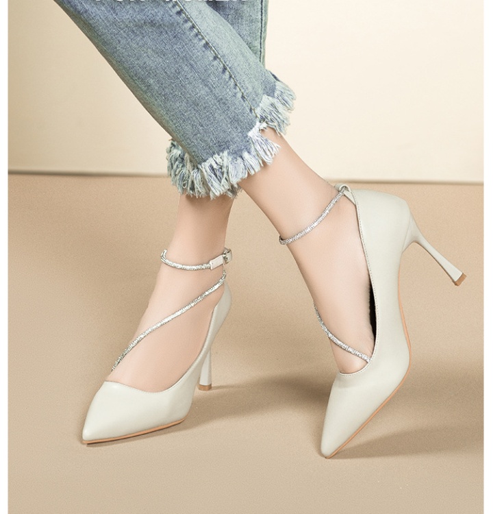 Rhinestone Korean style shoes pointed high-heeled shoes for women