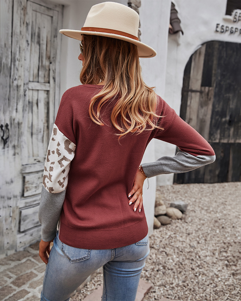 Casual European style sweater pullover tops for women