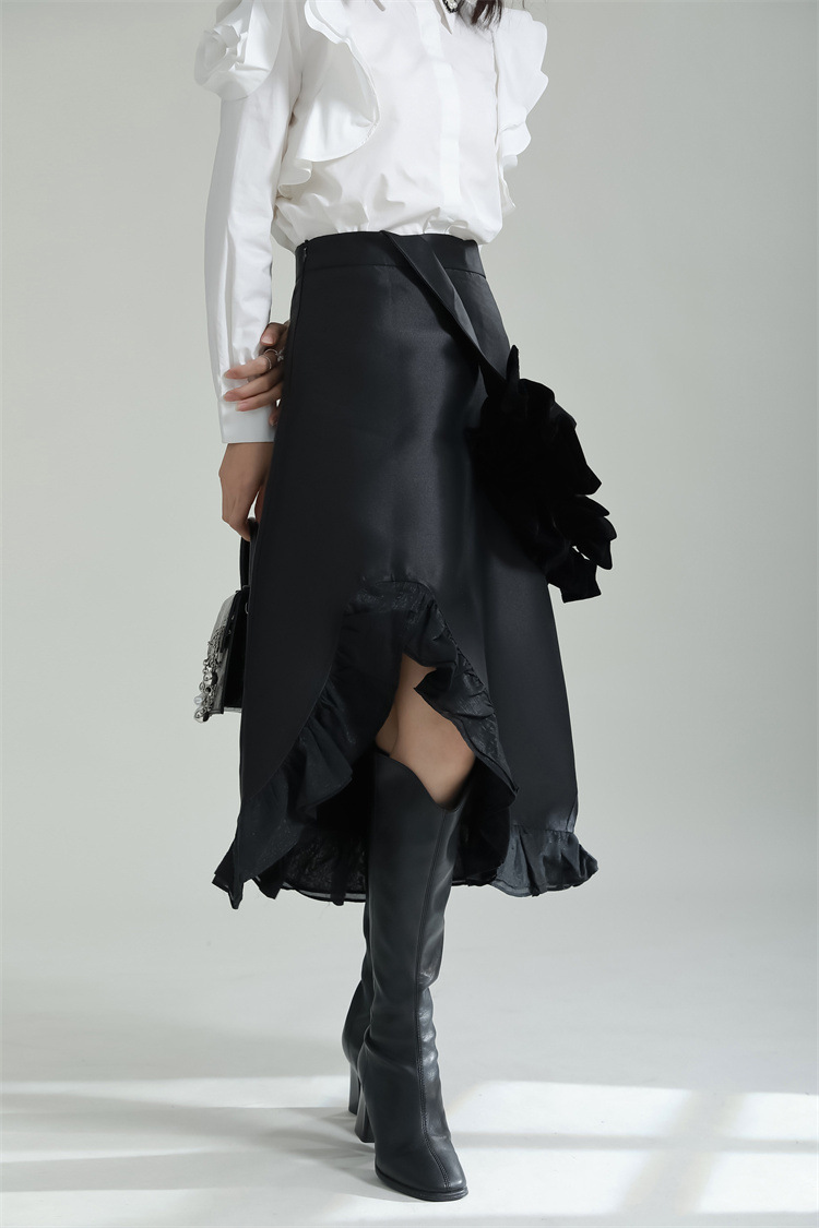 Irregular splice skirt lace wear short skirt for women