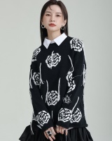 Lazy retro spring sweater unique long sleeve tops for women