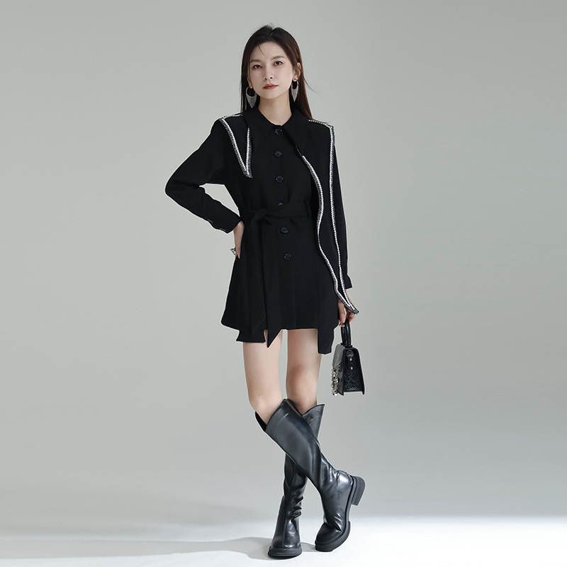 Black short dress mixed colors skirt for women