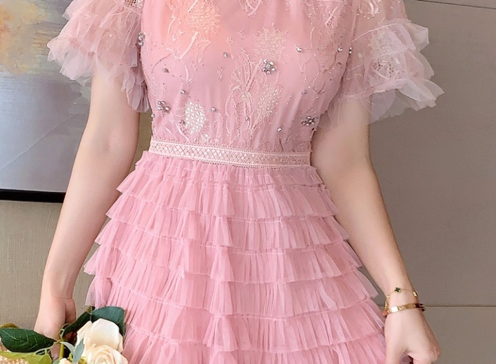 Lace sweet temperament France style spring dress for women