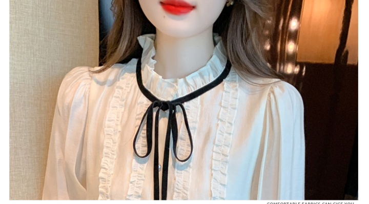 Wood ear Korean style shirt spring tops for women