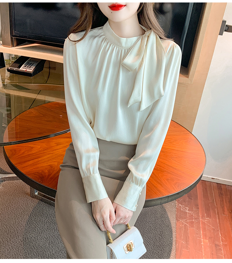 Spring all-match shirt bow Korean style tops