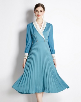 Big skirt ladies business suit pleated dress for women