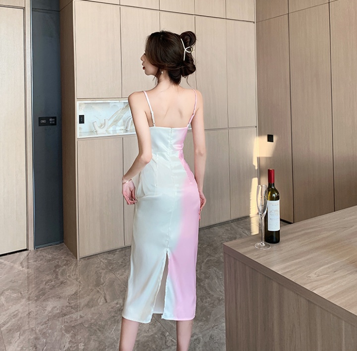 Gradient strap dress spring and summer dress