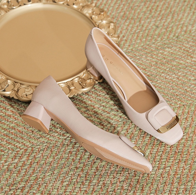 Sheepskin high-heeled shoes pure shoes for women