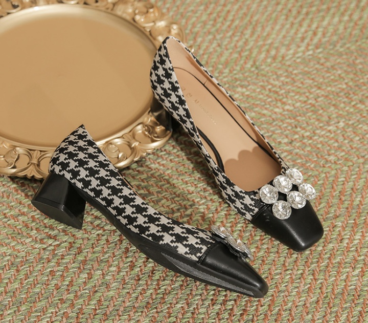 Rhinestone shoes thick high-heeled shoes for women