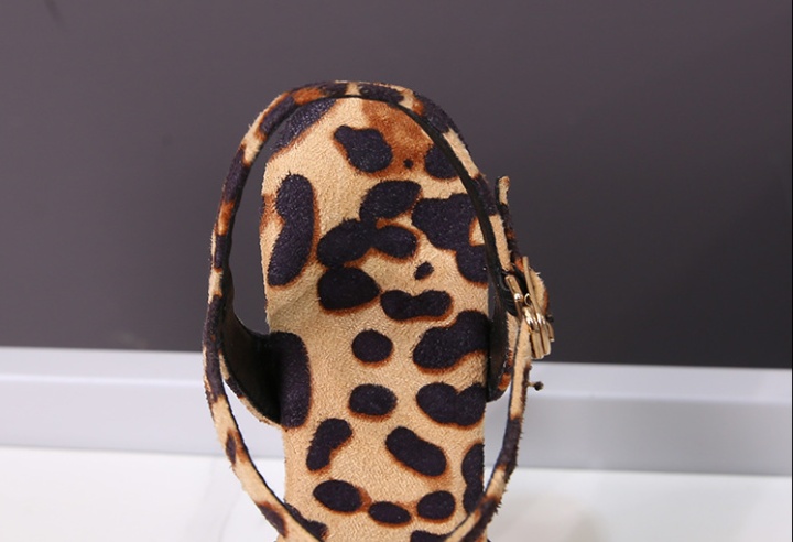 Thick leopard transparent nightclub fashion sexy sandals