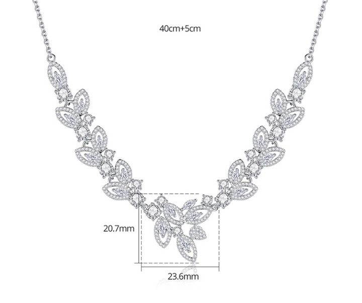 Chain zircon pendant clavicle bride banquet long necklace
